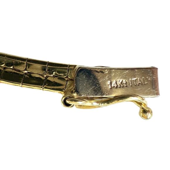 14k Gold Panther Slide Pendant on 18" Omega Flat Chain OTC 22.2g - Picture 11 of 12